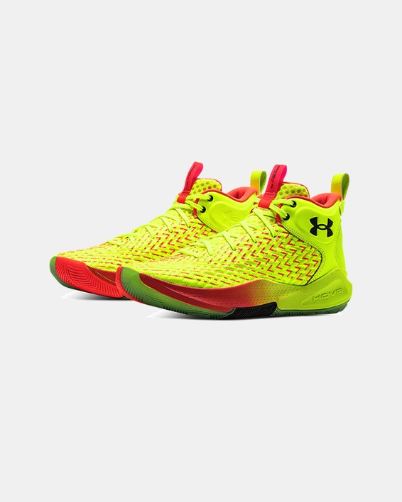 Unisex UA HOVR™ Havoc 4 Clone Basketball Shoes in Green image number 3
